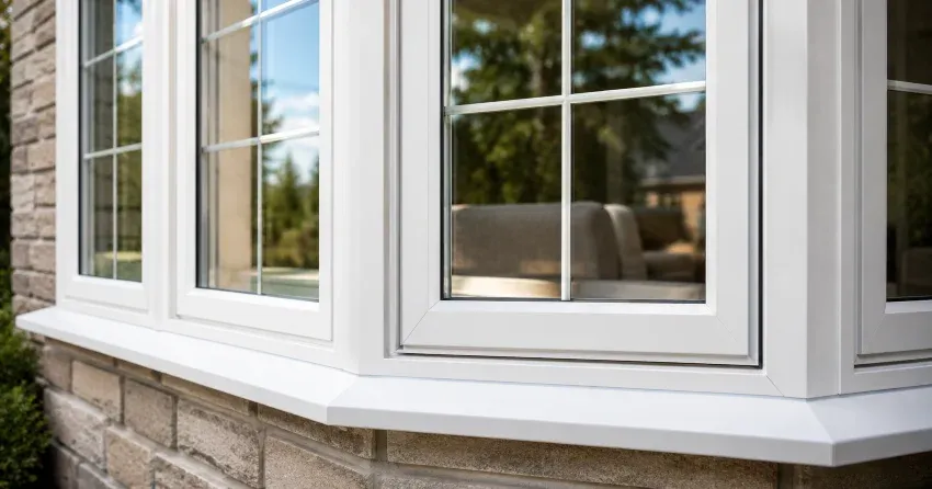 bay window alcove seating area in a living room in Don Mills, North York
