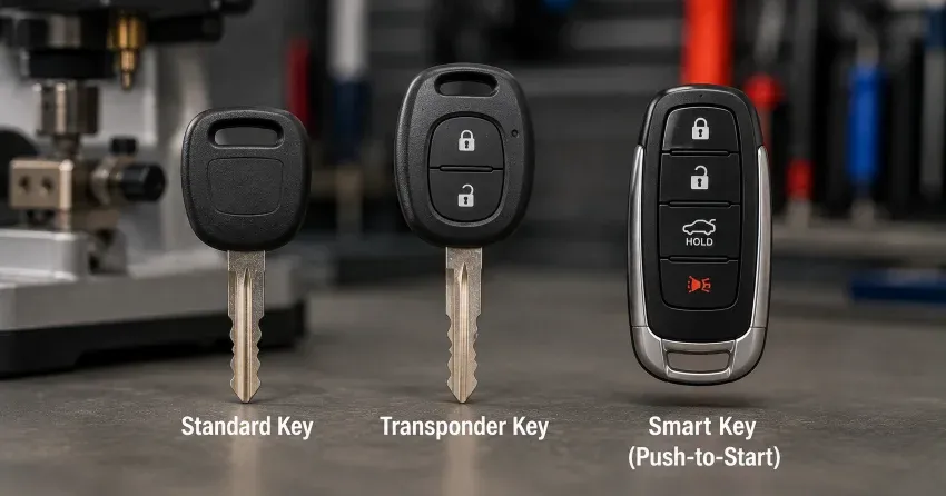 technician cutting a transponder ignition key in North York