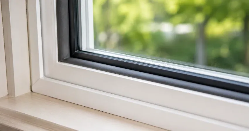 technician inspecting window weatherstripping for drafty window repair Downsview, North York