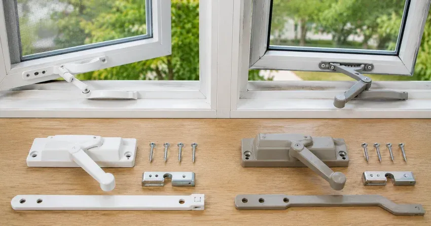 new casement window crank operator installed in Bridle Path, North York home